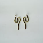 Load image into Gallery viewer, Snake Earrings - Brass-Jenstones Jewelry
