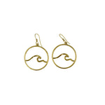 Load image into Gallery viewer, Nosara Wave Hoops in Brass-Jenstones Jewelry
