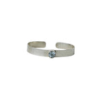 Load image into Gallery viewer, Blue Topaz Hammered Silver Cuff-Jenstones Jewelry
