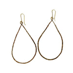 Load image into Gallery viewer, Teardrop Earrings Hammered Brass large-Jenstones Jewelry
