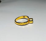 Load image into Gallery viewer, Freedom Stone Blue Topaz Shine Ring - Gold Plated over Brass-Jenstones Jewelry

