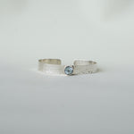 Load image into Gallery viewer, Blue Topaz Hammered Silver Cuff-Jenstones Jewelry
