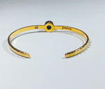 Load image into Gallery viewer, Freedom Stone Larimar Peace Cuff - Gold Plated over Brass-Jenstones Jewelry
