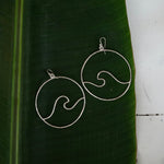 Load image into Gallery viewer, Hammered Sterling Silver Large Curvy Wave Hoops-Jenstones Jewelry

