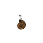 Load image into Gallery viewer, Ammonite and Small Pearl Pendant - Silver-Jenstones Jewelry

