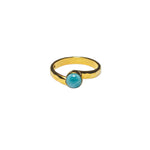 Load image into Gallery viewer, Freedom Stone Larimar Peace Ring - Gold Plated over Brass-Jenstones Jewelry
