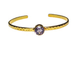 Load image into Gallery viewer, Freedom Stone Amethyst Awaken Cuff - Gold Plated over Brass
