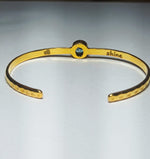 Load image into Gallery viewer, Freedom Stone Blue Topaz Shine Cuff - Gold Plated over Brass-Jenstones Jewelry
