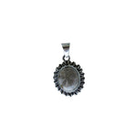 Load image into Gallery viewer, Cowrie Flower Fossilized Sand Dollar Pendant Sterling Silver-Jenstones Jewelry

