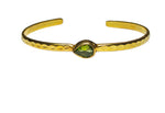 Load image into Gallery viewer, Freedom Stone Peridot Grateful Cuff - Gold Plated over Brass-Jenstones Jewelry

