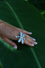 Load image into Gallery viewer, Dragonfly Ring blue lace agate, Moonstone, Larimar in Sterling Silver-Jenstones Jewelry
