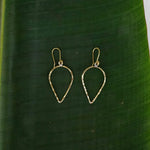 Load image into Gallery viewer, Lotus Earrings Hammered Brass Small-Jenstones Jewelry
