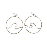 Load image into Gallery viewer, Hammered Sterling Silver Large Curvy Wave Hoops-Jenstones Jewelry
