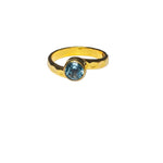 Load image into Gallery viewer, Freedom Stone Blue Topaz Shine Ring - Gold Plated over Brass-Jenstones Jewelry
