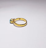 Load image into Gallery viewer, Freedom Stone Larimar Peace Ring - Gold Plated over Brass-Jenstones Jewelry
