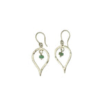 Load image into Gallery viewer, Lotus Emerald Drop Earrings - Sterling Silver- Small-Jenstones Jewelry
