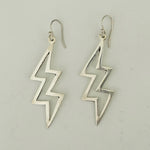 Load image into Gallery viewer, Thunder Goddess Lightning Earrings in Sterling Silver-Jenstones Jewelry
