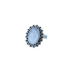 Load image into Gallery viewer, Cowrie Flower Oval Moonstone Ring Sterling Silver-Jenstones Jewelry
