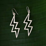 Load image into Gallery viewer, Thunder Goddess Lightning Earrings in Sterling Silver-Jenstones Jewelry
