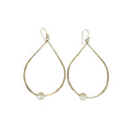 Load image into Gallery viewer, Teardrop Pearl Earrings in Hammered Sterling Silver-Jenstones Jewelry
