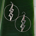 Load image into Gallery viewer, Thunder Goddess Hoops in Silver-Jenstones Jewelry
