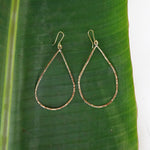 Load image into Gallery viewer, Teardrop Earrings Hammered Brass large-Jenstones Jewelry
