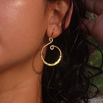 Load image into Gallery viewer, Golden Tide Swirl Earrings-Jenstones Jewelry
