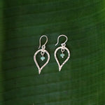 Load image into Gallery viewer, Lotus Emerald Drop Earrings - Sterling Silver- Small-Jenstones Jewelry
