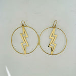 Load image into Gallery viewer, Thunder Goddess Hoops in Brass-Jenstones Jewelry
