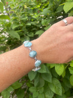 Load image into Gallery viewer, Caribbean Blue Larimar Bracelet Oval Multi Stone Sterling Silver-Jenstones Jewelry
