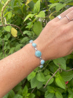 Load image into Gallery viewer, Endless Sea Larimar Bracelet Circle Multi Stone Sterling Silver-Jenstones Jewelry
