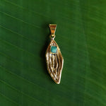Load image into Gallery viewer, Flower Power Pendant in Brass-Jenstones Jewelry
