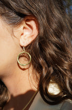 Load image into Gallery viewer, Brass Ouroboros Earrings-Jenstones Jewelry
