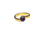 Load image into Gallery viewer, Freedom Stone Amethyst Awaken Ring - Gold Plated over Brass
