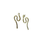 Load image into Gallery viewer, Snake Earrings - Brass-Jenstones Jewelry
