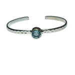 Load image into Gallery viewer, Freedom Stone Blue Topaz Shine Cuff - Sterling Silver-Jenstones Jewelry
