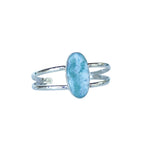Load image into Gallery viewer, Statement Oval Larimar Cuff-Jenstones Jewelry

