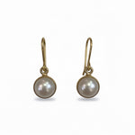 Load image into Gallery viewer, Wisdom Pearl Earrings in Brass-Jenstones Jewelry
