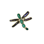 Load image into Gallery viewer, Dragonfly Ring - Pearl and ?? In brass-Jenstones Jewelry
