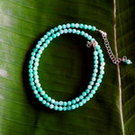 Load image into Gallery viewer, Teal Agate Beaded Necklace-Jenstones Jewelry
