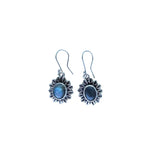 Load image into Gallery viewer, Cowrie Flower Labradorite Earrings Sterling Silver-Jenstones Jewelry
