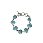 Load image into Gallery viewer, Larimar Oval Multi Stone Bracelet Silver-Jenstones Jewelry
