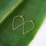 Load image into Gallery viewer, Lotus Earrings Large Brass-Jenstones Jewelry
