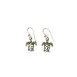 Load image into Gallery viewer, Sterling Silver Turtle Dangle Earrings-Jenstones Jewelry
