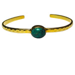 Load image into Gallery viewer, Freedom Stone Turquoise Freedom Cuff - Gold Plated over Brass-Jenstones Jewelry
