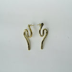 Load image into Gallery viewer, Snake Earrings - Brass-Jenstones Jewelry
