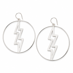 Load image into Gallery viewer, Thunder Goddess Hoops in Silver-Jenstones Jewelry
