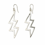 Load image into Gallery viewer, Thunder Goddess Lightning Earrings in Sterling Silver-Jenstones Jewelry
