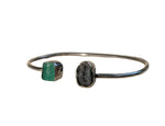 Load image into Gallery viewer, Emerald &amp; Geode Druzy Wrap Cuff-Jenstones Jewelry
