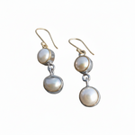 Load image into Gallery viewer, Dangling Double Pearl Earrings-Jenstones Jewelry
